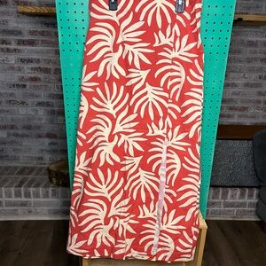 Ankle A-Line Skirt from A New Day Coral Orange Tropical